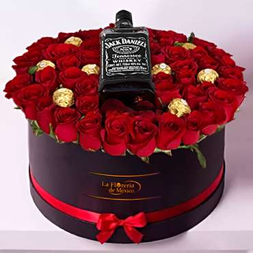 Caja con Rosas, Ferrero y Whisky